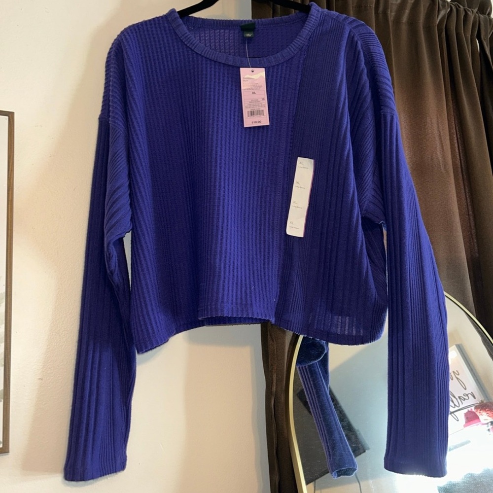 Vibrant Purple Wild Fable Cropped Ribbed Sweater